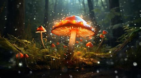 Premium Photo Magic Mushroom In The Forest