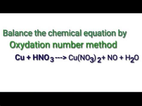 Cu Hno Cu No No H O Balance The Chemical Equation By Oxidation