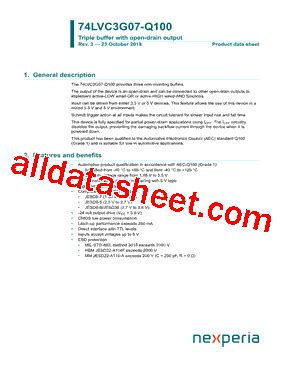 74LVC3G07DP Q100 Datasheet PDF Nexperia B V All Rights Reserved
