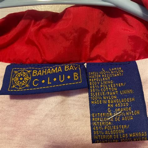 Vintage Bahama Bay Club Windbreaker Jacket Pit To Depop