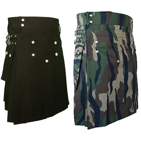 Saia Para Homens Camuflagem Kilt Party Contraste Punk Escocês Shopee