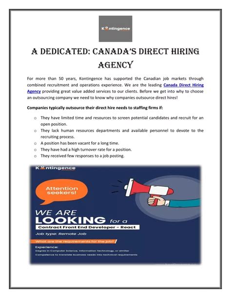 Ppt A Dedicated Canada Direct Hiring Agency Powerpoint Presentation