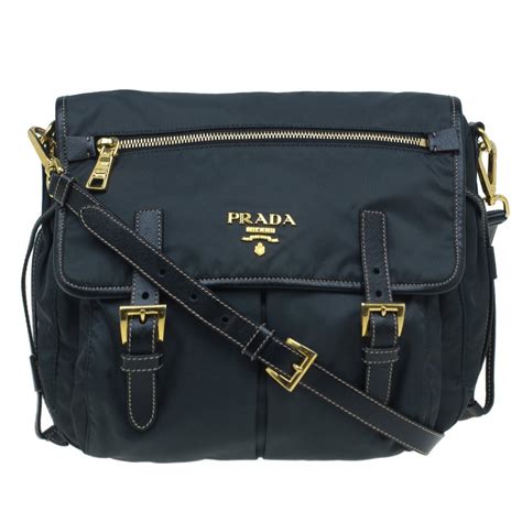 Prada Black Nylon And Leather Crossbody Bag Prada Tlc