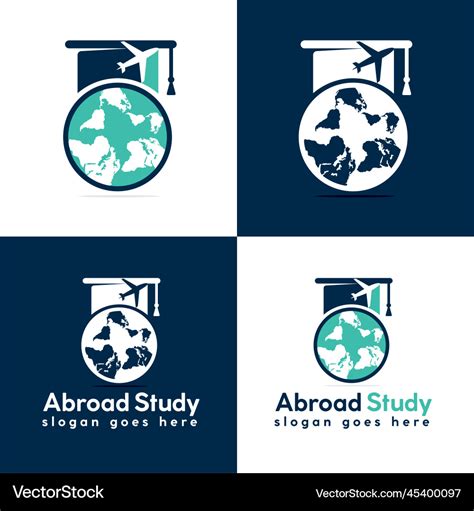 Study abroad logo design Royalty Free Vector Image