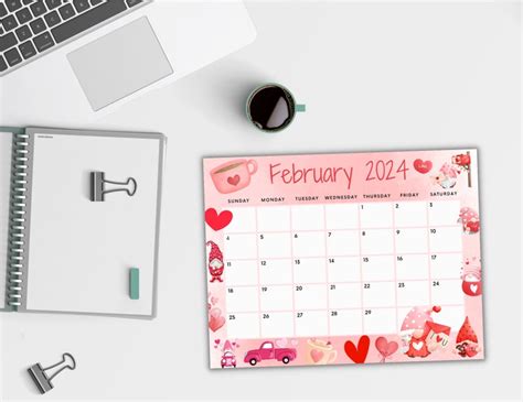 Editable February Calendar Printable Wall Calendar