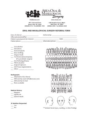 Fillable Online Oral And Maxillofacial Surgery Referral Form 1 Fax