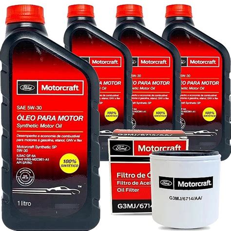 Kit Revis O Troca De Oleo Litros Ford Motorcraft W Filtro Sua