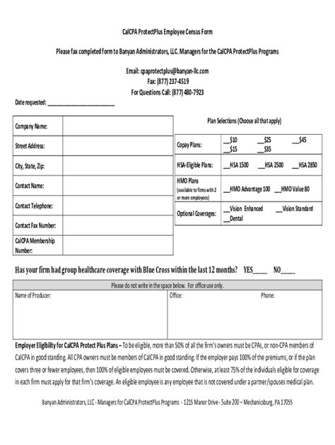 Fillable Online Employee Census Form 2010 Draftdoc Fax Email Print Pdffiller