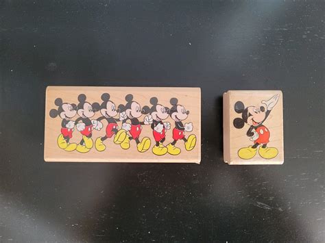 Vintage Mickey Mouse Stampede Ink Stain Stamp Crafts Disney Art