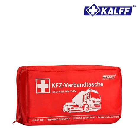 KFZ Verbandtasche Standard Rot Mit 4 Kammer Innentasche