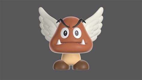 Super Mario Bros Goomba Wings Modelo 3d Turbosquid 2066265