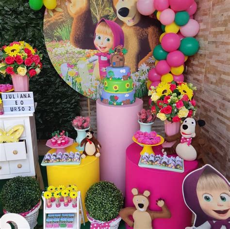 Festa Marsha E O Urso Para Uma Princesa Linda Olhar Encantador