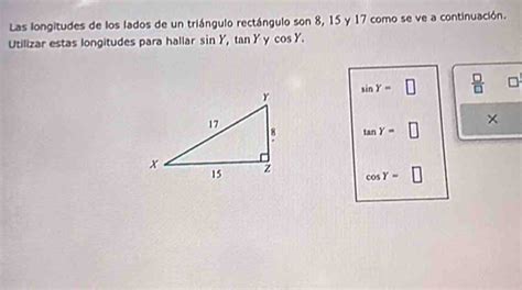 Solved Las longitudes de los lados de un triángulo rectángulo son 8