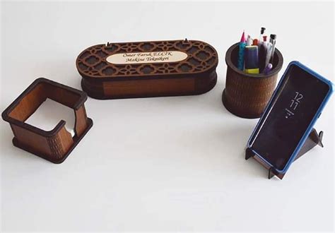 Desk Organizer Set 3 Mm Laser Cut Dxf File Vectors File