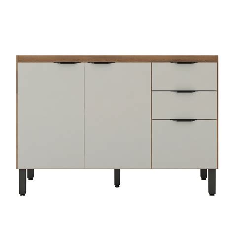 Balcão de Cozinha para Pia 120cm Firenze Amêndola Nude Prime Tx Demóbile