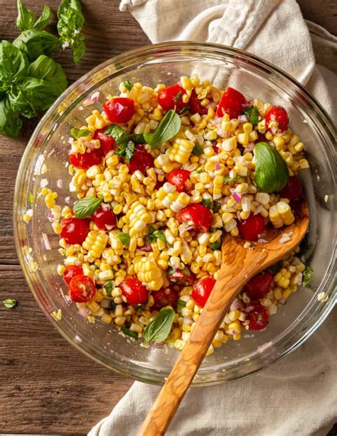 Fresh Corn Tomato Salad Basil And Bubbly