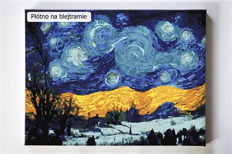 Gwiaździsta noc zimą Vincent van Gogh malowanie po numerach blejtram