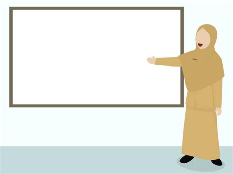 Indonesia Muslim Teacher Teaching In Front Of Board 12045824 Vector Art