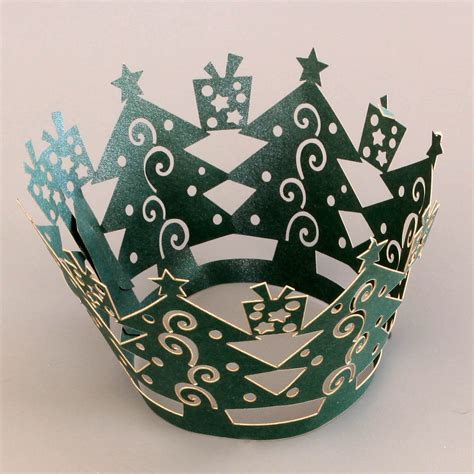 Cupcake Wrapper Pearl Green Christmas Trees(12)
