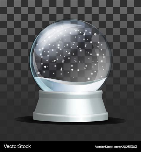 Snow Globe With Falling Snowflakes Royalty Free Vector Image