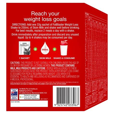 Fatblaster Weight Loss Shake Variety Pack 14 X 33g Sachets Discount Chemist