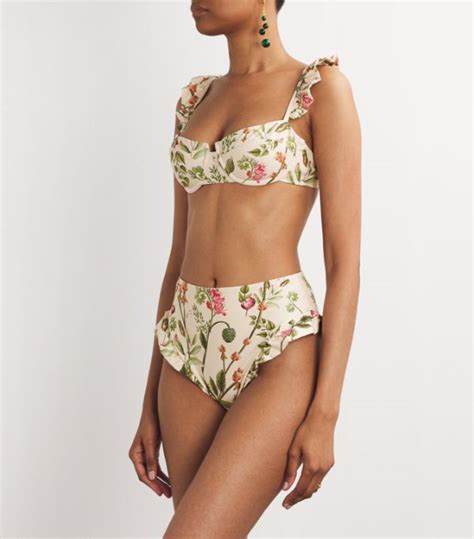 Womens Agua By Agua Bendita Multi Floral Kiwi Cultivo Bikini Top