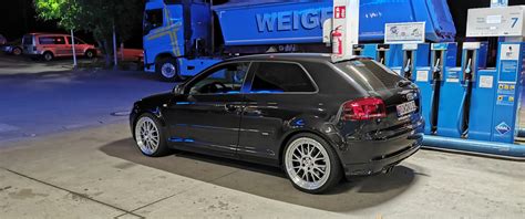 Audi A3 Schwarz ASA TEC SPEEDWHEELS GT Evo Silber 19 Zoll