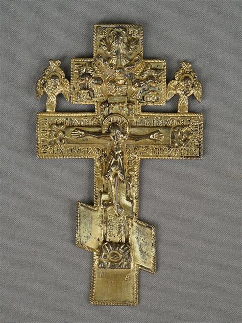 Крест, медное литье, золочение, 13 × 7,6см, XIX век — Антикварная лавка ...