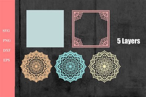 D Shadow Box Svg Dxf Layered Mandala Svg D Mandala Svg Files For