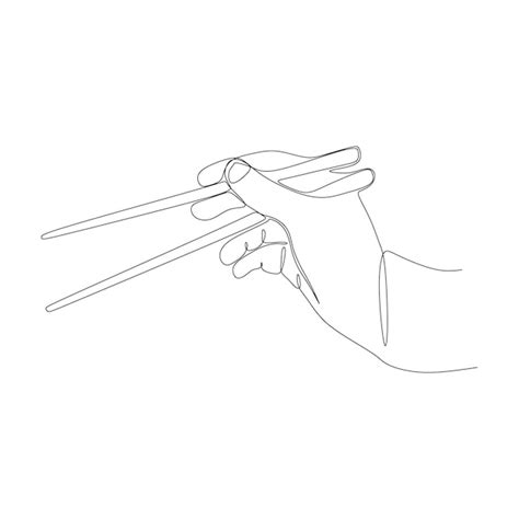 Premium Vector Hand Holding Chopsticks Asian Traditional Cutlery