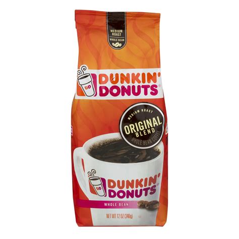 Dunkin Donuts Original Blend Medium Roast Whole Bean Coffee 12 Oz