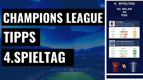 Champions League Tipps Spieltag Prognose Sportwetten Tipps Youtube