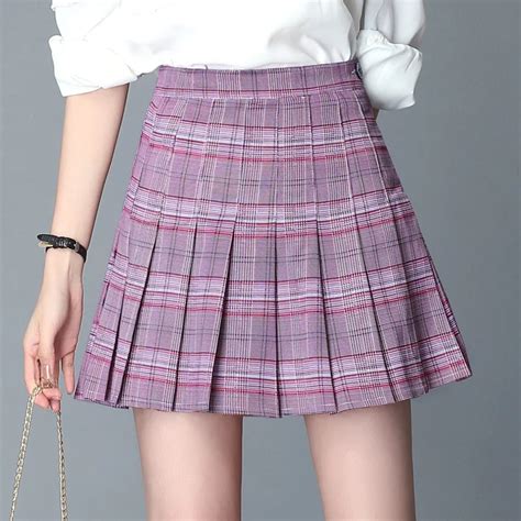 Blue Plaid Japanese Skirt School Plus Size Cute Skirt Kawaii Mini