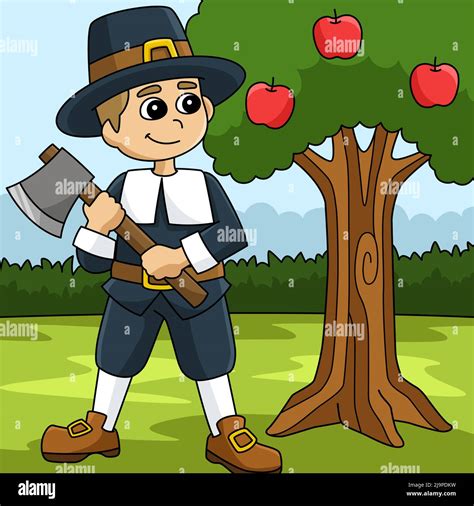 Thanksgiving Pilgrim Boy Cartoon Illustration Stock Vector Image & Art ...