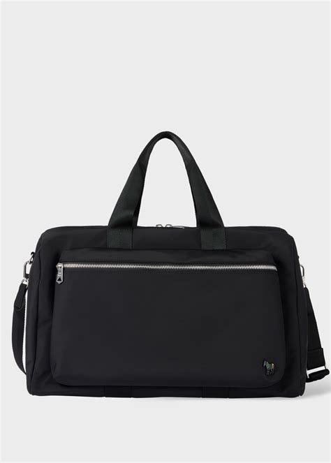 Men's Black Recycled Polyester 'Zebra' Holdall