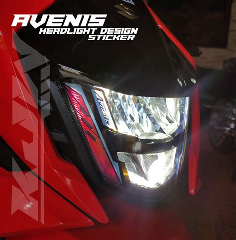 Headlight Decal For Suzuki Avenis 125 Red V1Design Lazada PH