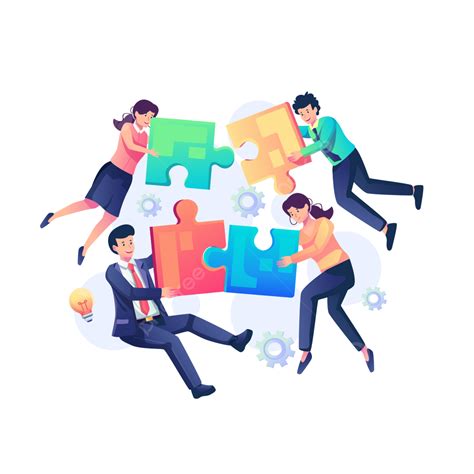 Cooperation Puzzle Clipart Transparent Png Hd Floating People