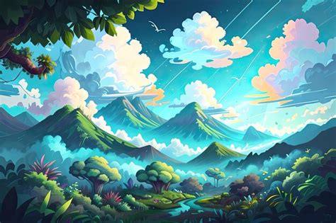 Premium AI Image | digital art of fantasy landscape illustration