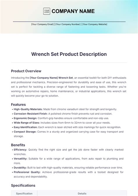 FREE Product Description Templates & Examples - Edit Online & Download ...