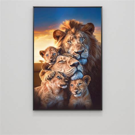 Quadro Decorativo Exclusivo Fam Lia De Le O Tr S Filhotes Me