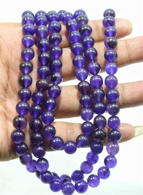 Purple Jade Round Gemstone Beads at Rs 120 piece जमसटन बडस in