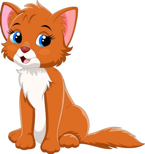 Premium Vector Cute Cat Cartoon On White Background