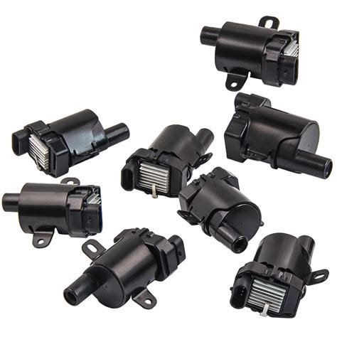 8X Round Ignition Coils On Plug Pack For Chevy For GMC Truck V8 4 8L 5