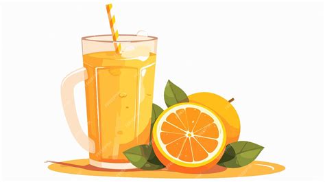 Refreshing Orange Juice Flat Vector Illustration For Creative Designs Premium Ai Generated Vector