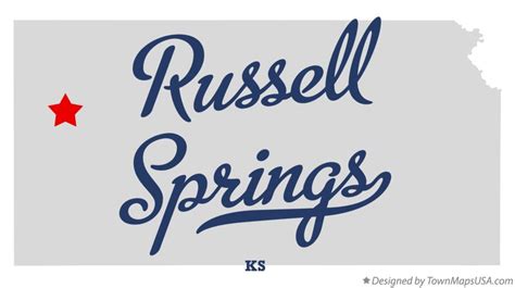 Map Of Russell Springs Ks Kansas