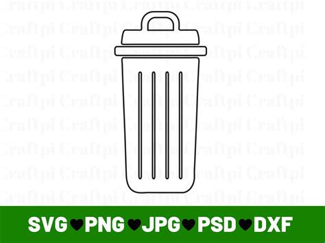 Trash Can Svg Trash Can Cut Files For Cricut Trash Cant Cut Etsy Hong