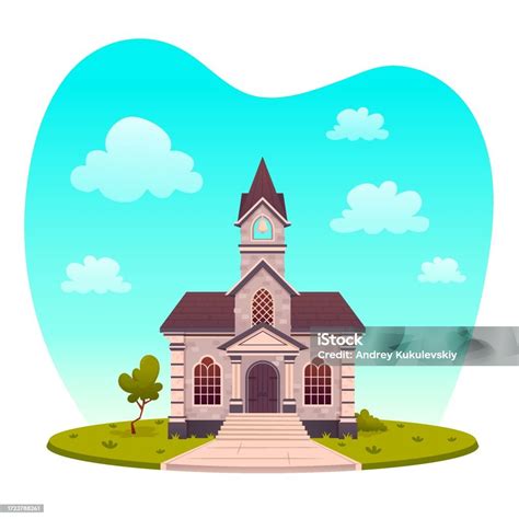 Church Vector Illustration Stock Illustration Download Image Now