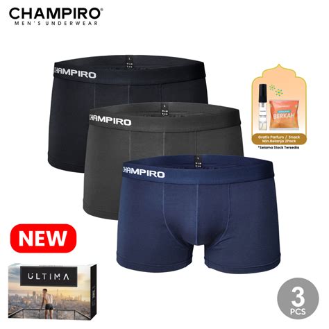 Jual Champiro Celana Dalam Pria Underwear 3 Pcs Boxer Pria ULTIMA C