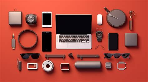 Premium AI Image | Composition featuring a collection of high tech gadgets Generative AI