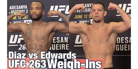 UFC 263 Weigh-Ins: Nate Diaz vs Leon Edwards | Official - MMAWeekly.com ...